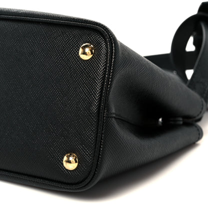 Prada Saffiano Cuir Mini Double Bag Black 11 of 11