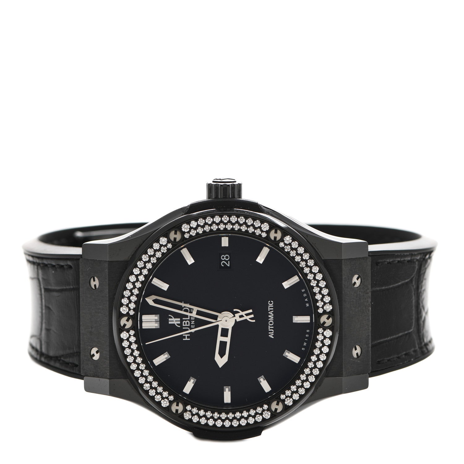 Hublot Ceramic Carbon Diamond Pave Bezel 45mm Classic Fusion Black Magic Automatic Watch Black 511.CM.1170.LR.1104 2 of 4