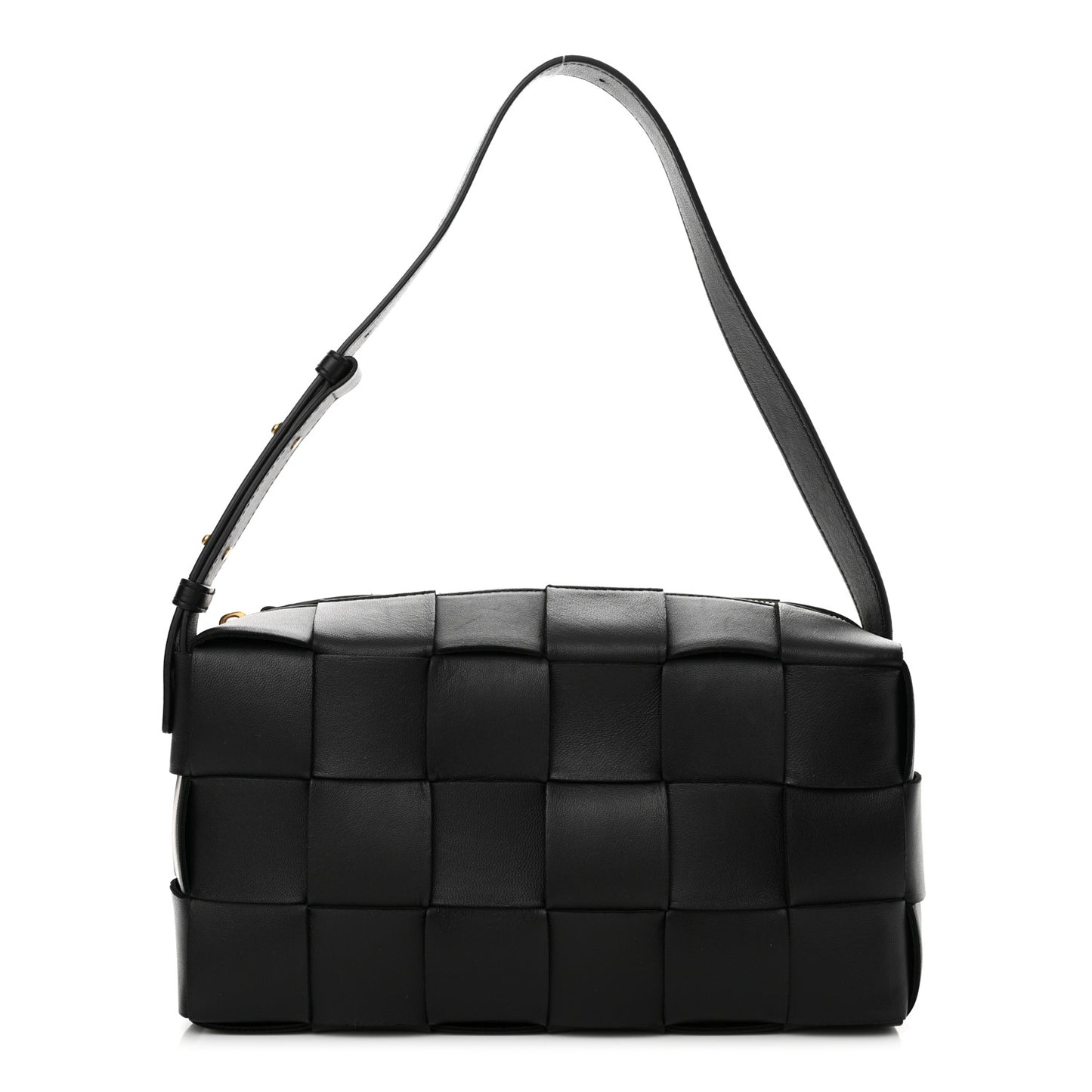 Lambskin Maxi Intrecciato Brick Cassette Bag Black