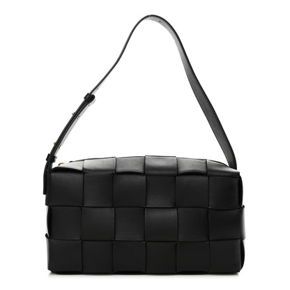 Bottega Veneta Lambskin Maxi Intrecciato Brick Cassette Bag Black 1 of 15