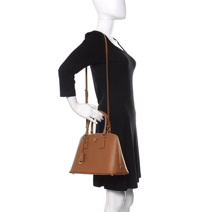 Prada Saffiano Lux Bauletto Caramel 2 of 10