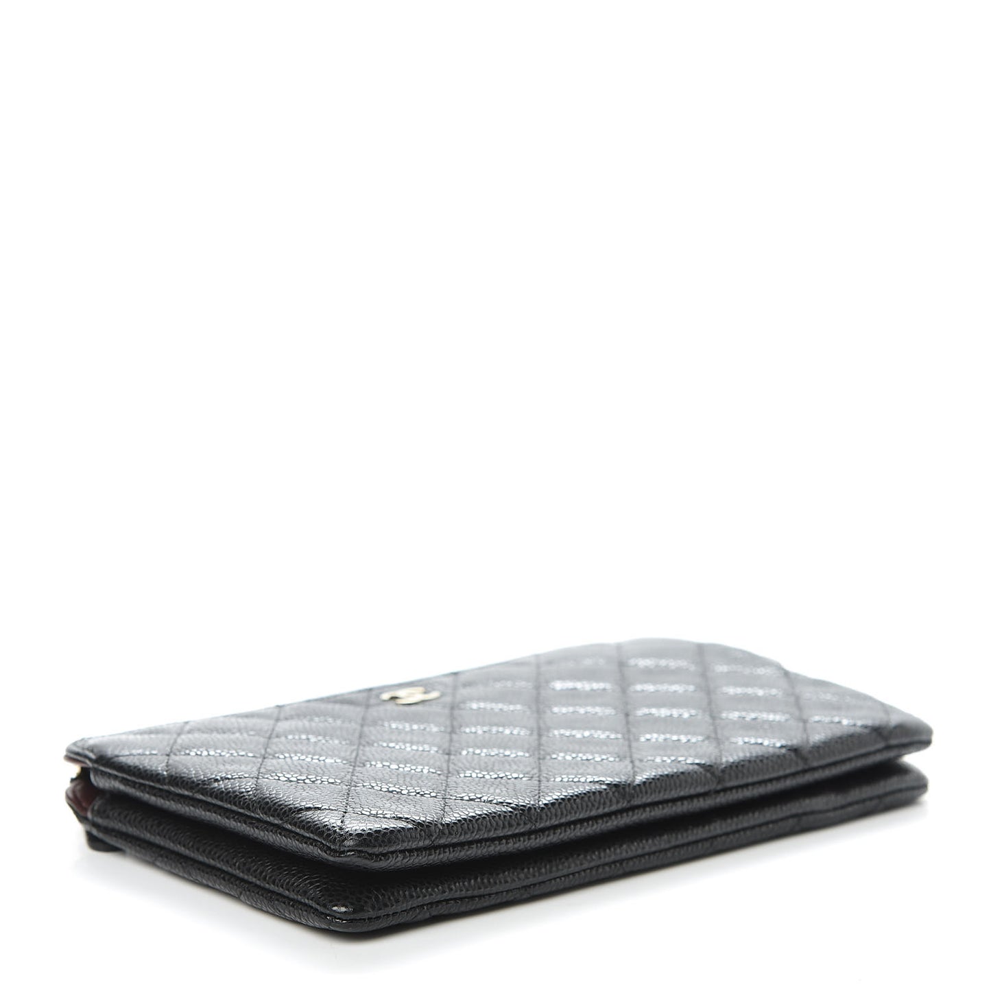 Caviar Quilted Small Zipped Pouch Black
