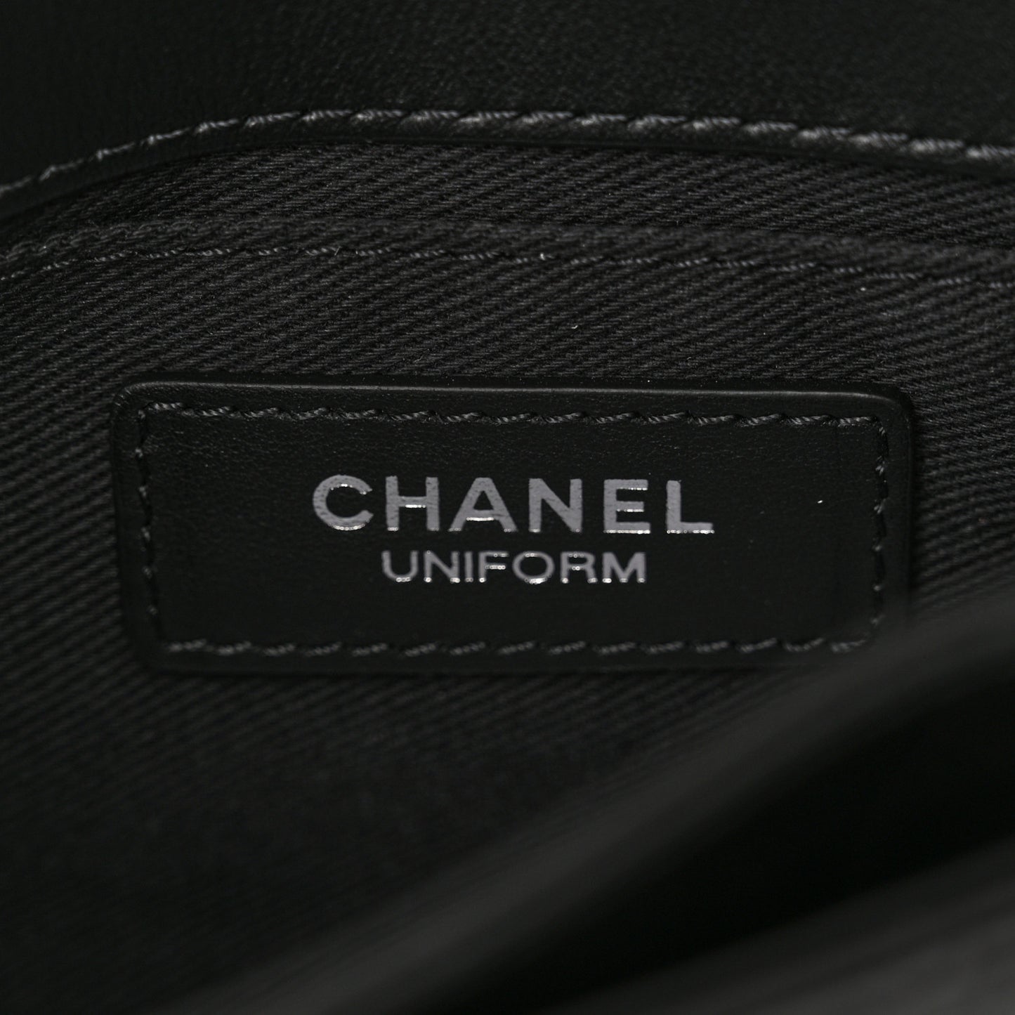 Calfskin Quilted CC Uniform Flap Belt Bag Black