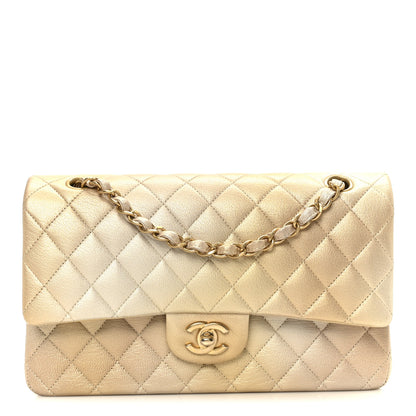 Chanel Metallic Goatskin Quilted Ombre Medium Double Flap Gold 1 of 11