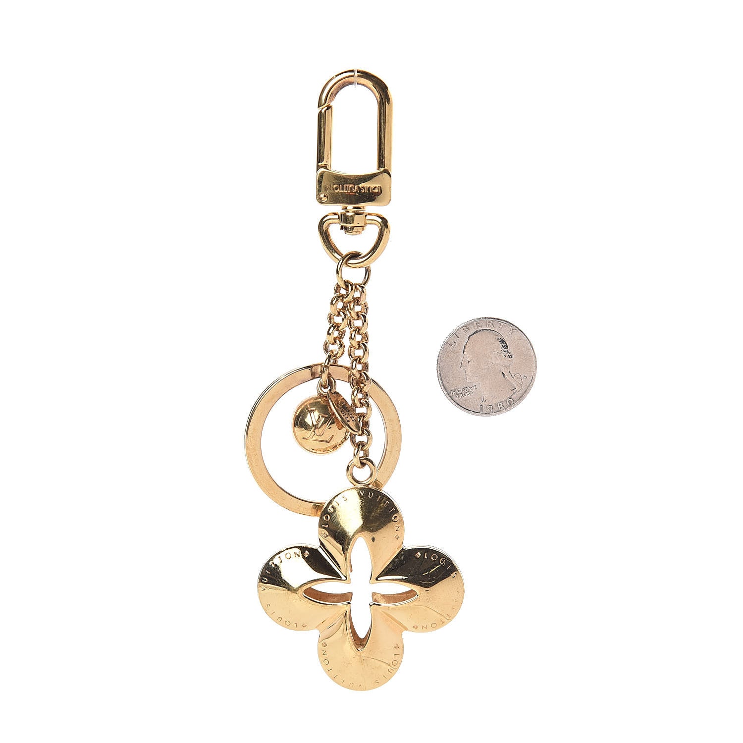Louis Vuitton Metal Eclipse Bag Charm Key Holder Gold 2 of 2