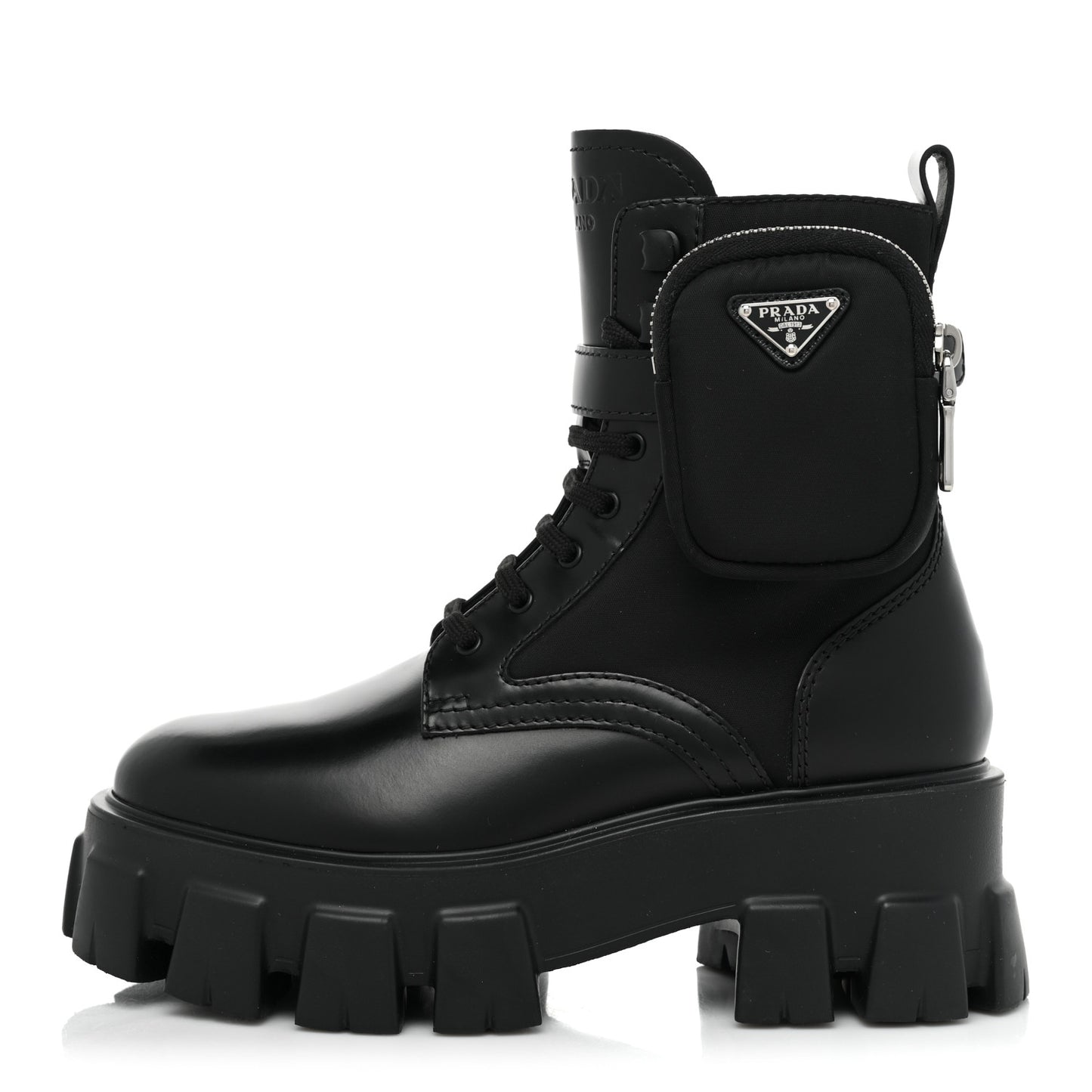 Spazzolato Rois Nylon Metal Triangle Logo Monolith Pouch Pocket 55mm Boots 36 Black