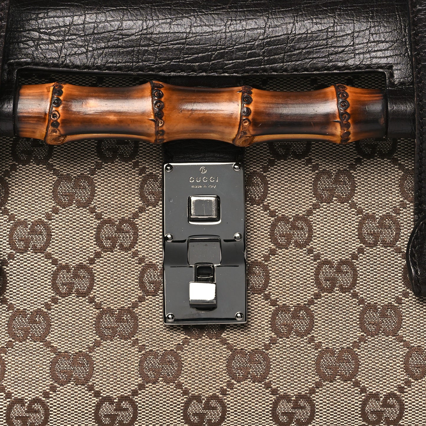 Monogram Bamboo Bullet Bag Dark Brown