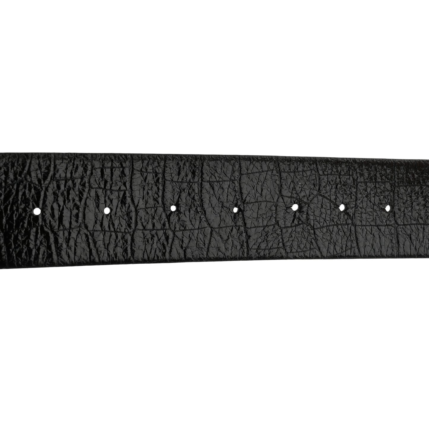 Crocodile Embossed Calfskin Gripoix Poured Glass Along The Nile CC Belt 80 32 Black