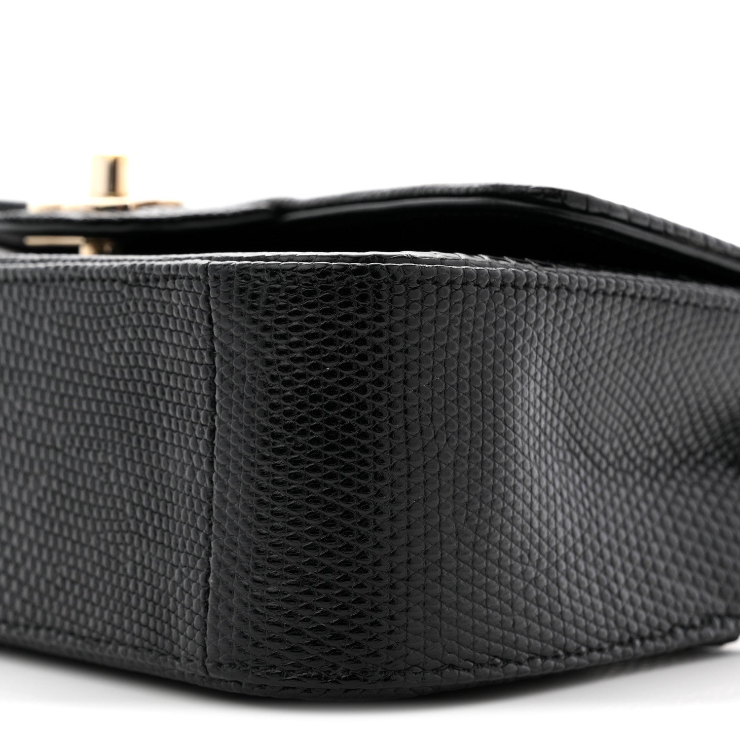 Chanel Lizard Mini Rectangular Flap Black 10 of 11