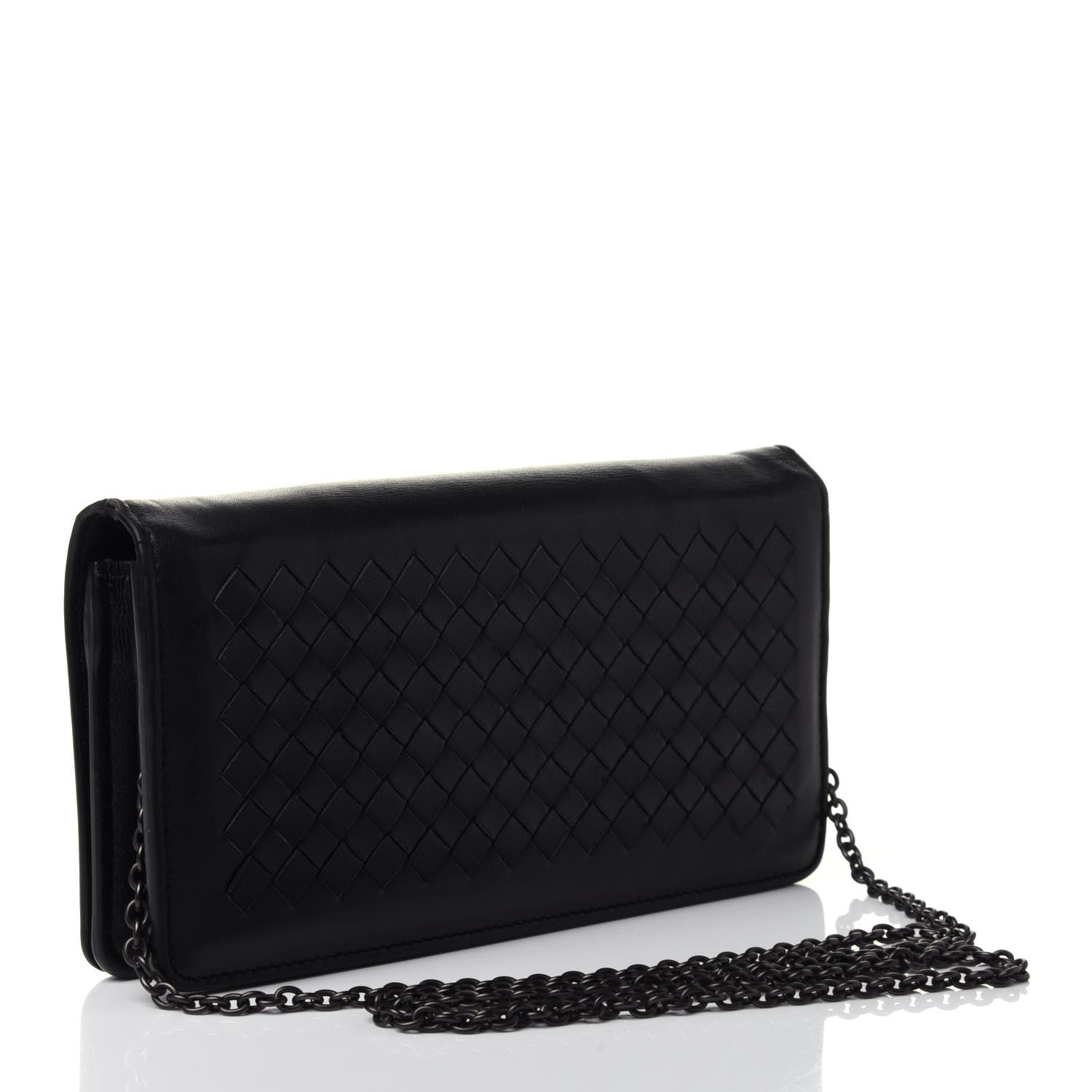 Bottega Veneta Nappa Intrecciato Continental Wallet On Chain Black 2 of 4