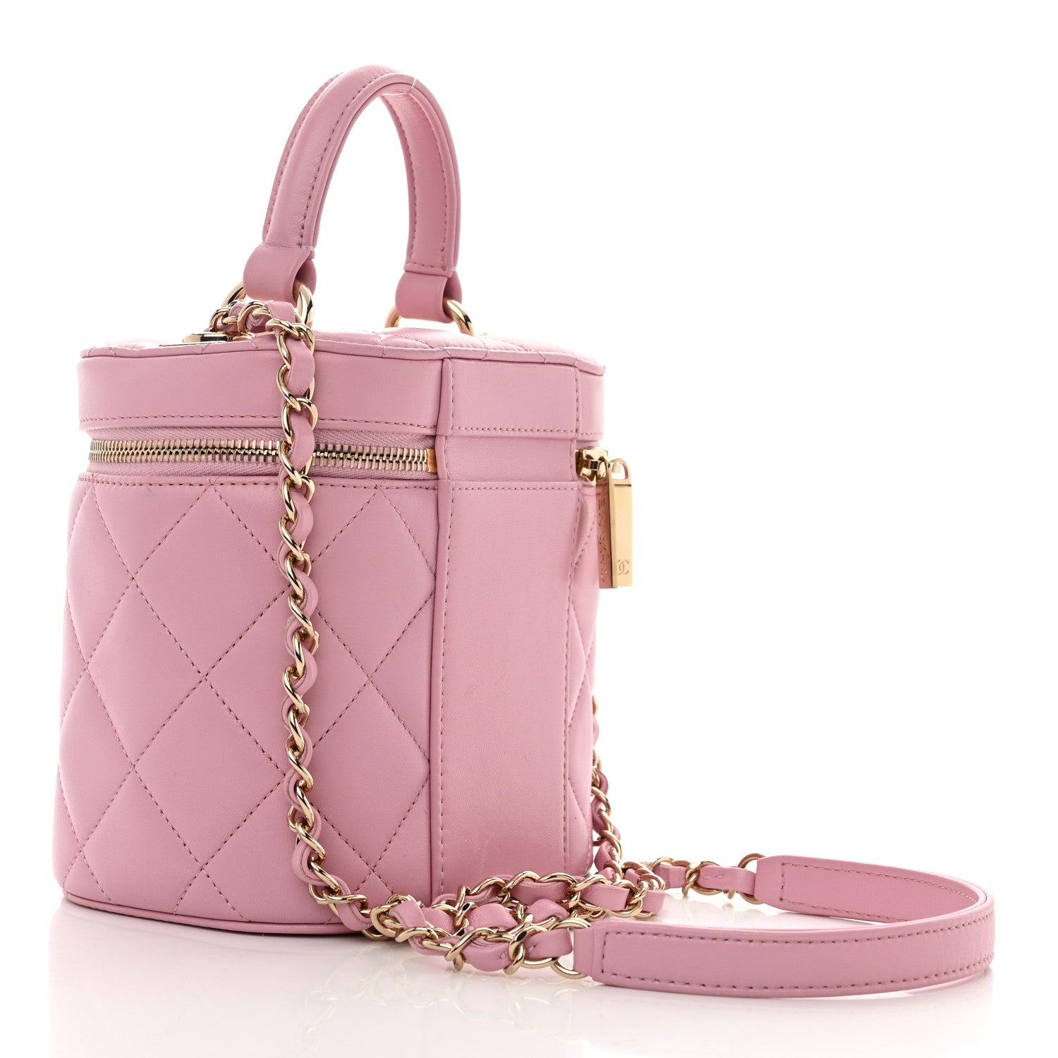 Chanel Lambskin Quilted Trendy Vanity Case Pink 3 of 10
