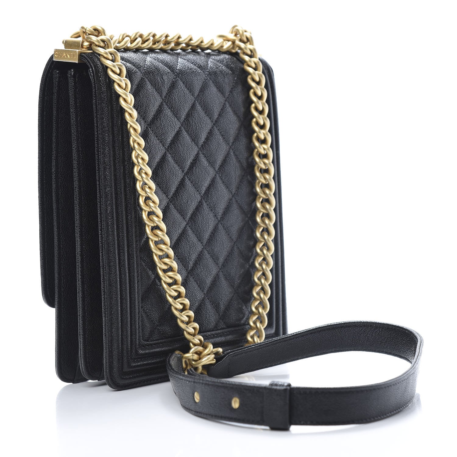 Chanel Caviar Quilted North South Boy Flap Black 3 of 11
