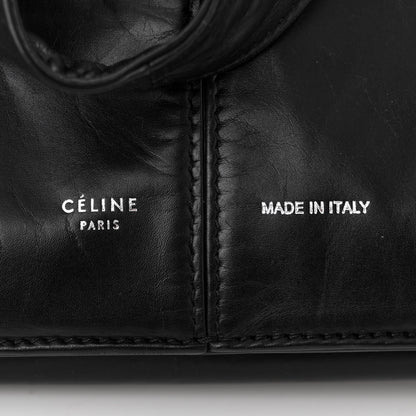 Celine Paperweight Calfskin Medium Tri-Fold Bag Black 6 of 10