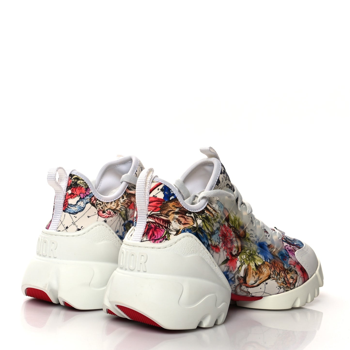 Neoprene Rubber Champetre Print Womens D-Connect Sneakers 37 White Multicolor