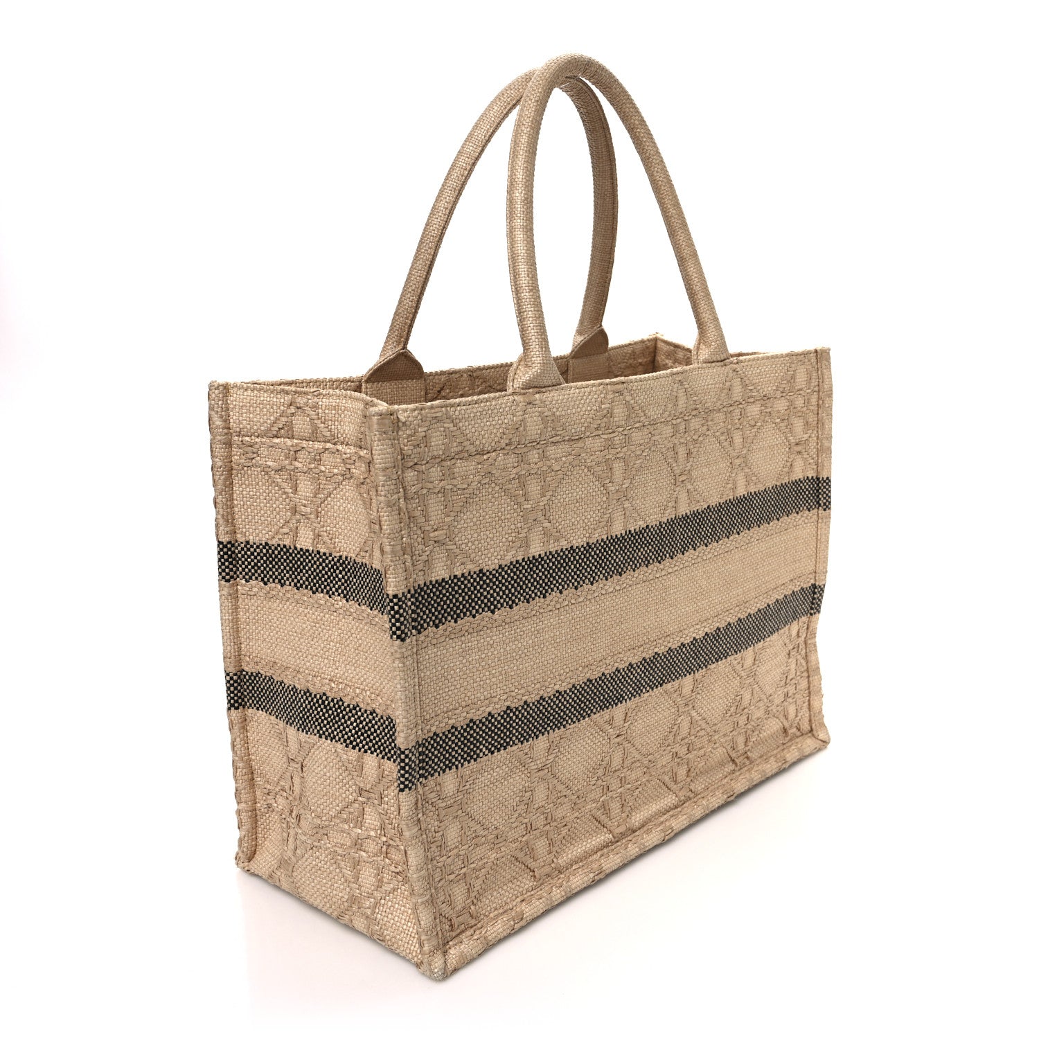 Christian Dior Raffia Cannage Medium Book Tote Natural 2 of 11