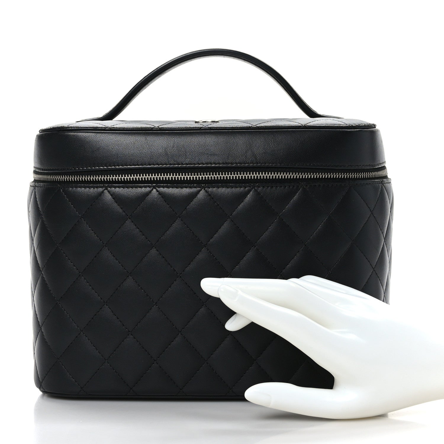Chanel Lambskin Quilted Vanity Pouch Black 2 of 12