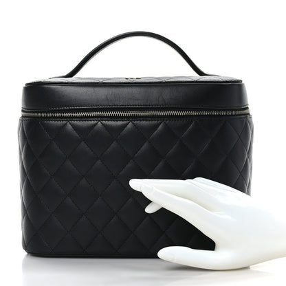 Chanel Lambskin Quilted Vanity Pouch Black 2 of 12