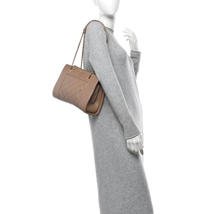 Chanel Sheepskin Quilted Mademoiselle Vintage Shopping Tote Beige 2 of 10
