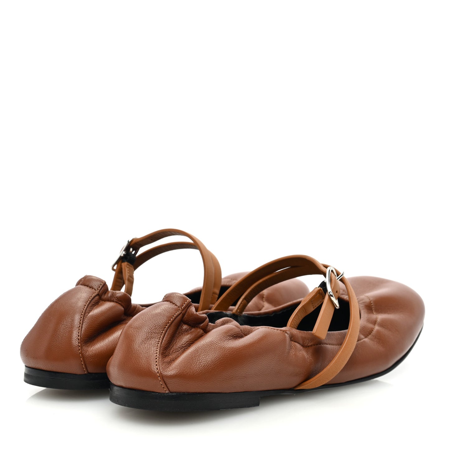Nappa Calfskin Jolly Ballerina Flats 38.5 Gold Naturel