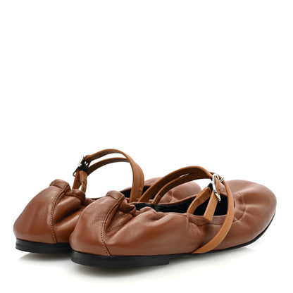 Hermes Nappa Calfskin Jolly Ballerina Flats 38.5 Gold Naturel 4 of 10