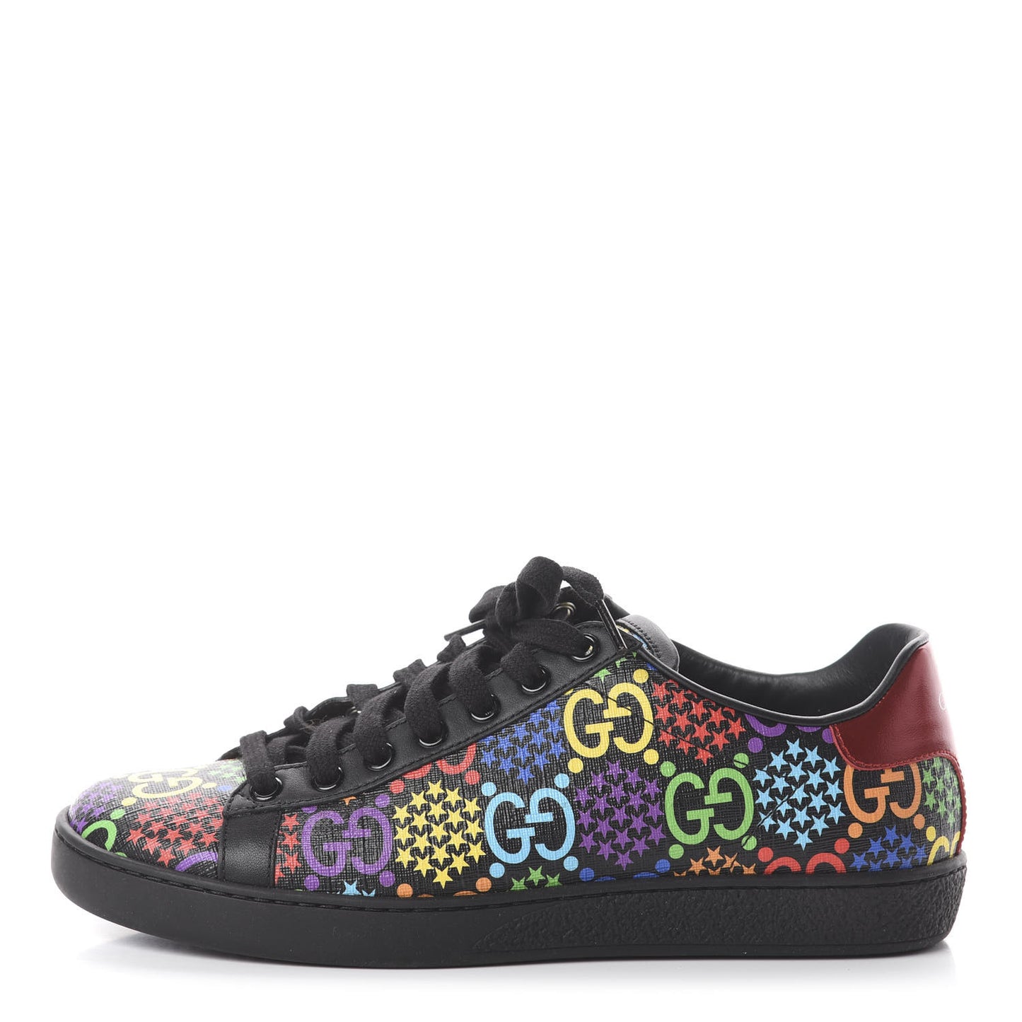 GG Supreme Monogram Psychedelic Mens Ace Sneakers 8 Black Multicolor