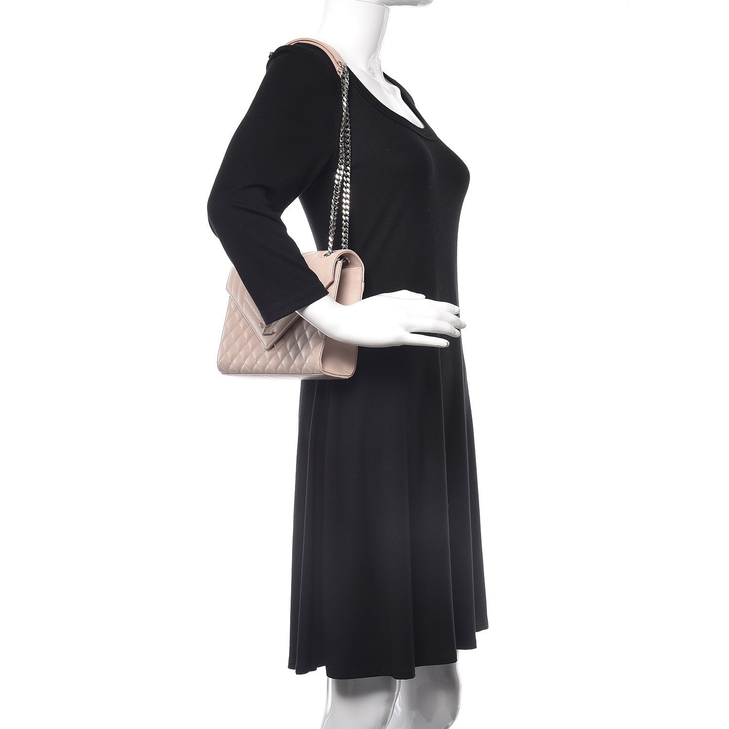 Saint Laurent Grain De Poudre Textured Mixed Matelasse Medium Triquilt Monogram Satchel Marble Pink 2 of 8