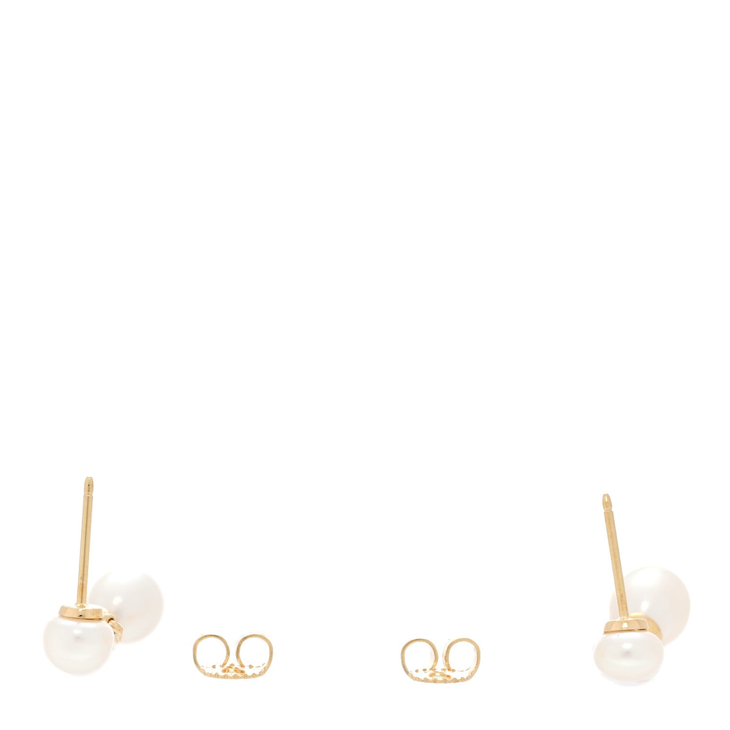 Tiffany 18K Yellow Gold Diamond Cultured Pearl Drop Earrings 3 of 4
