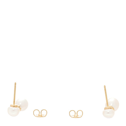 Tiffany 18K Yellow Gold Diamond Cultured Pearl Drop Earrings 3 of 4