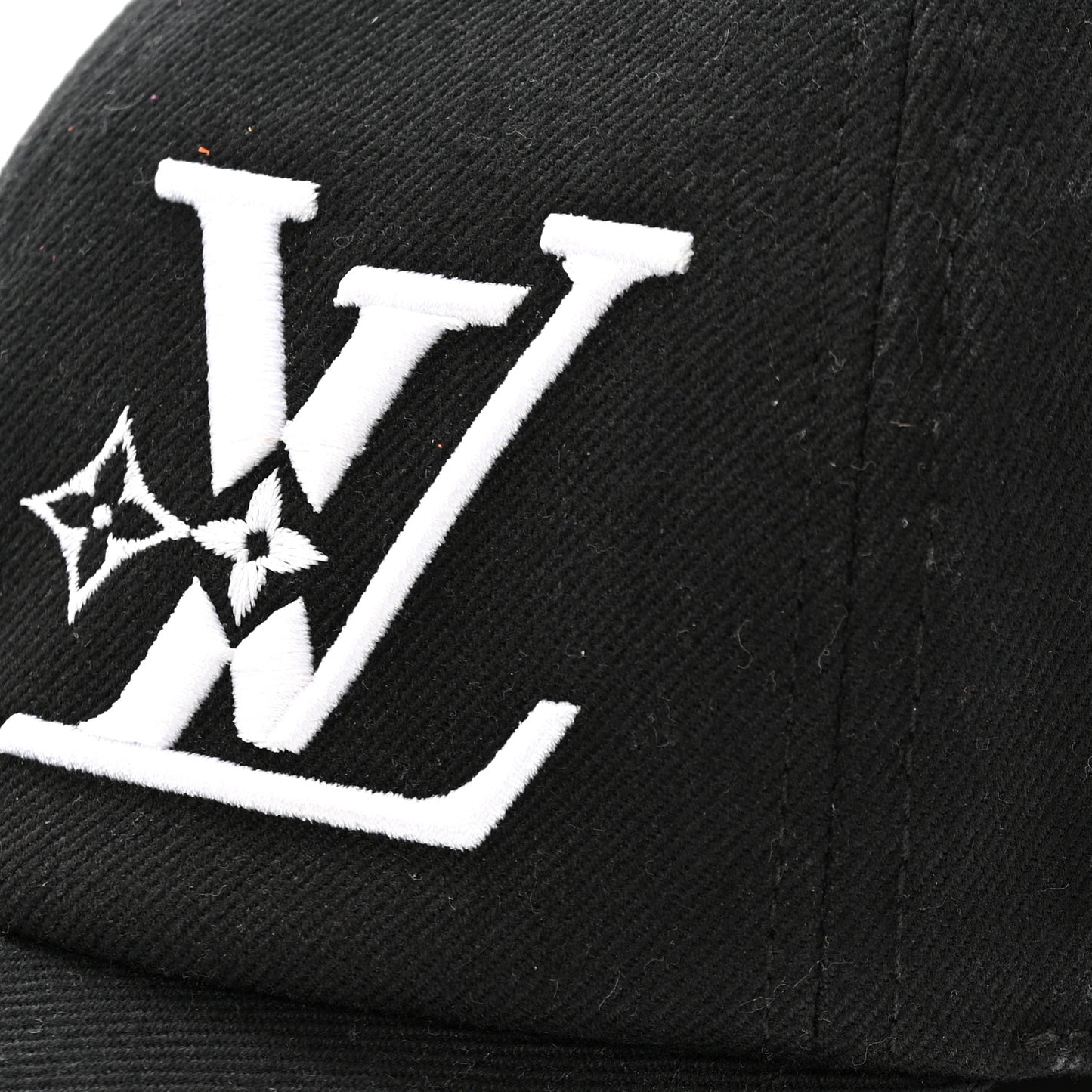 Cotton Monogram Embroidered LV Smash Cap L Black