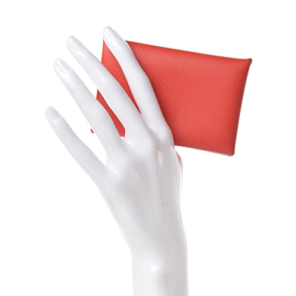 Hermes Epsom Calvi Card Case Rose Jaipur 2 of 8