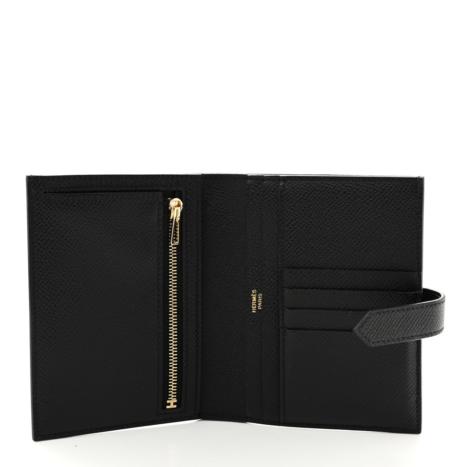 Hermes Epsom Bearn Compact Wallet Black 5 of 7