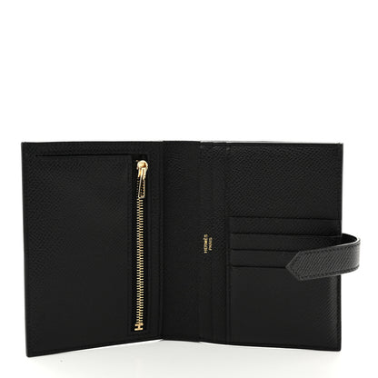 Hermes Epsom Bearn Compact Wallet Black 5 of 7