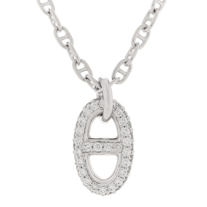 Hermes 18K White Gold Diamond New Farandole Pendant Necklace 4 of 7