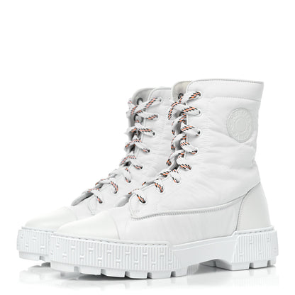 Hermes Calfskin Parachute Fresh Ankle Boots 38.5 White 3 of 9
