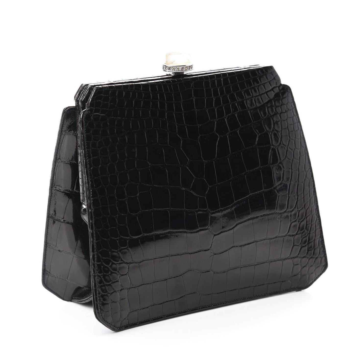 Alligator Crystal Evening Bag Black
