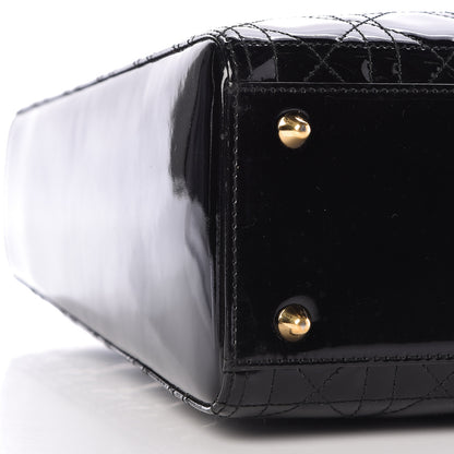 Christian Dior Patent Cannage Large Lady Dior Black 9 of 10