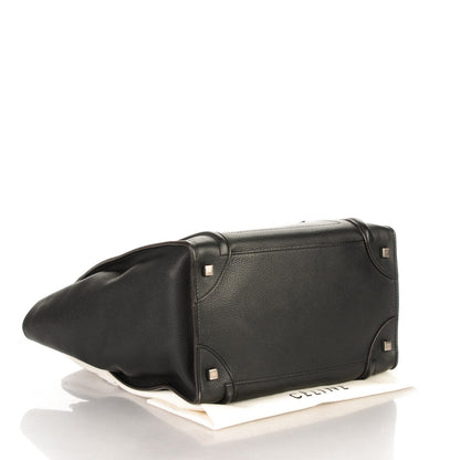 Celine Drummed Calfskin Mini Luggage Black 4 of 7