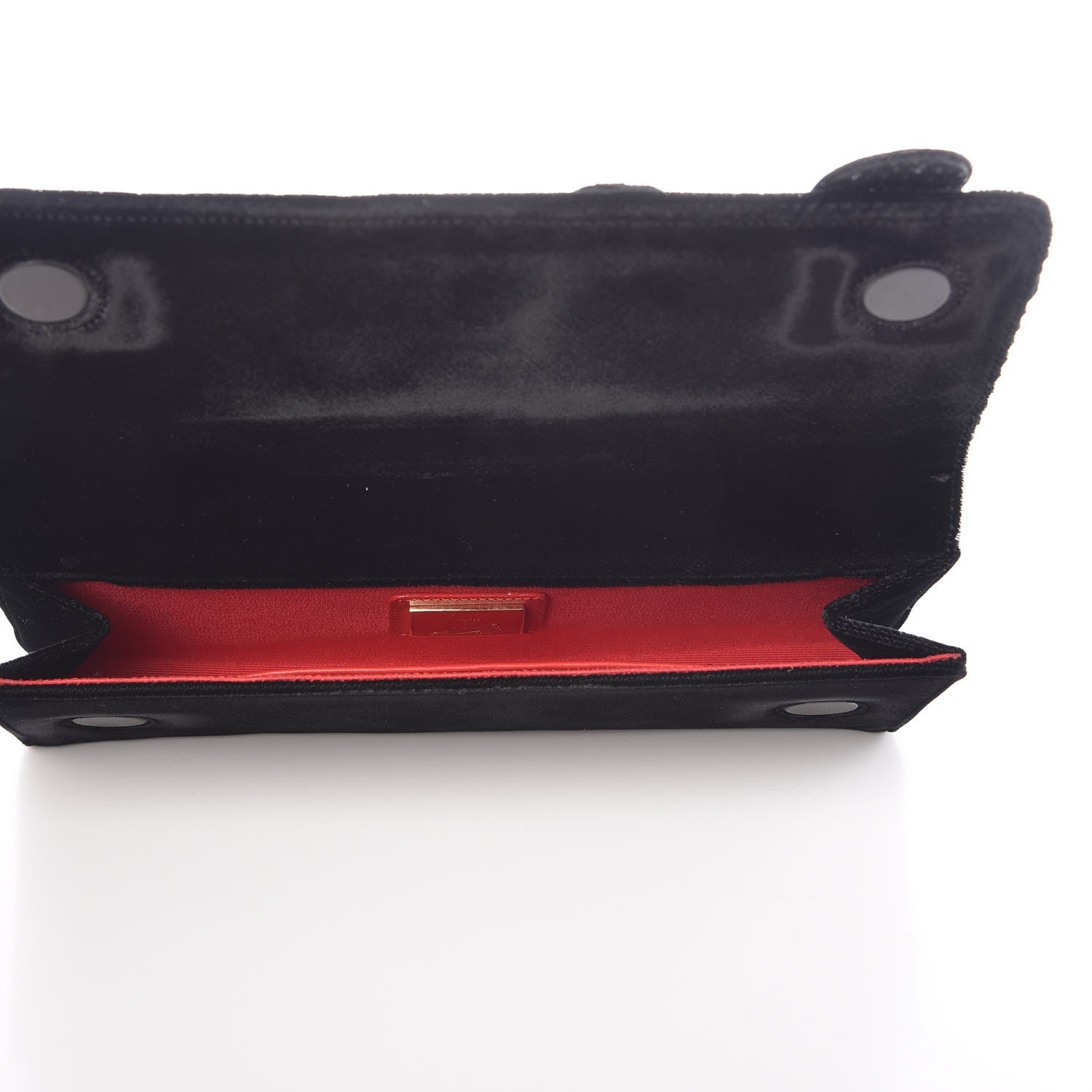 Christian Louboutin Velvet Strass Alice Clutch Black 6 of 7