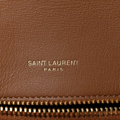 Saint Laurent Suede Matelasse Chevron Monogram Medium College Bag Cinnamon 6 of 11