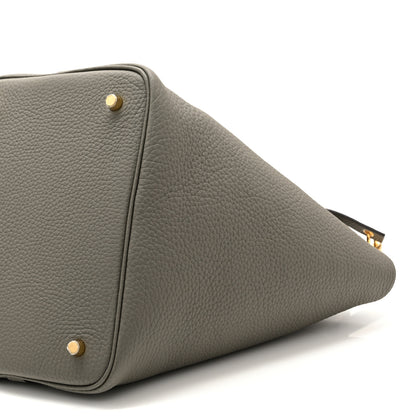 Hermes Taurillon Clemence Picotin Lock 22 MM Gris Meyer 10 of 12