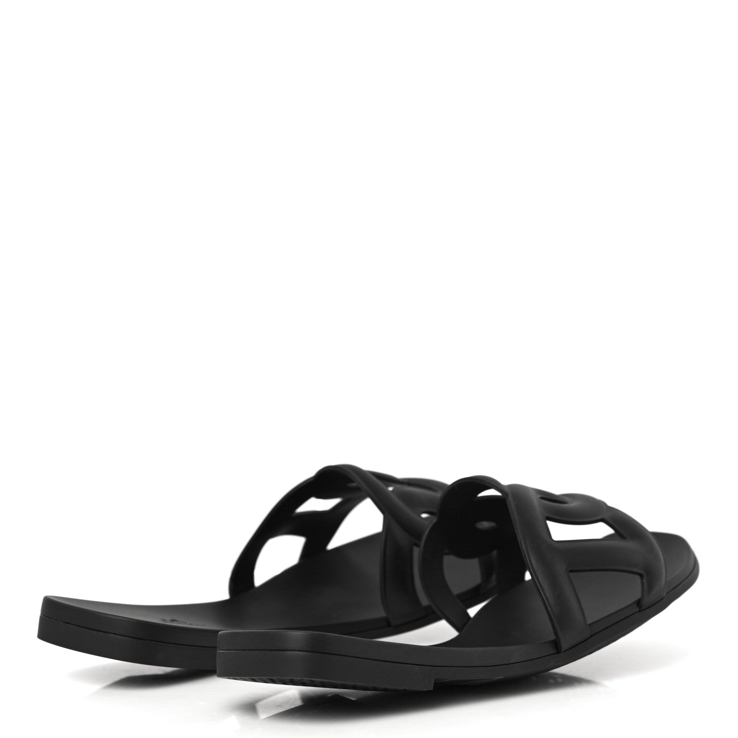 Hermes Rubber Aloha Sandals 39 Black 3 of 9