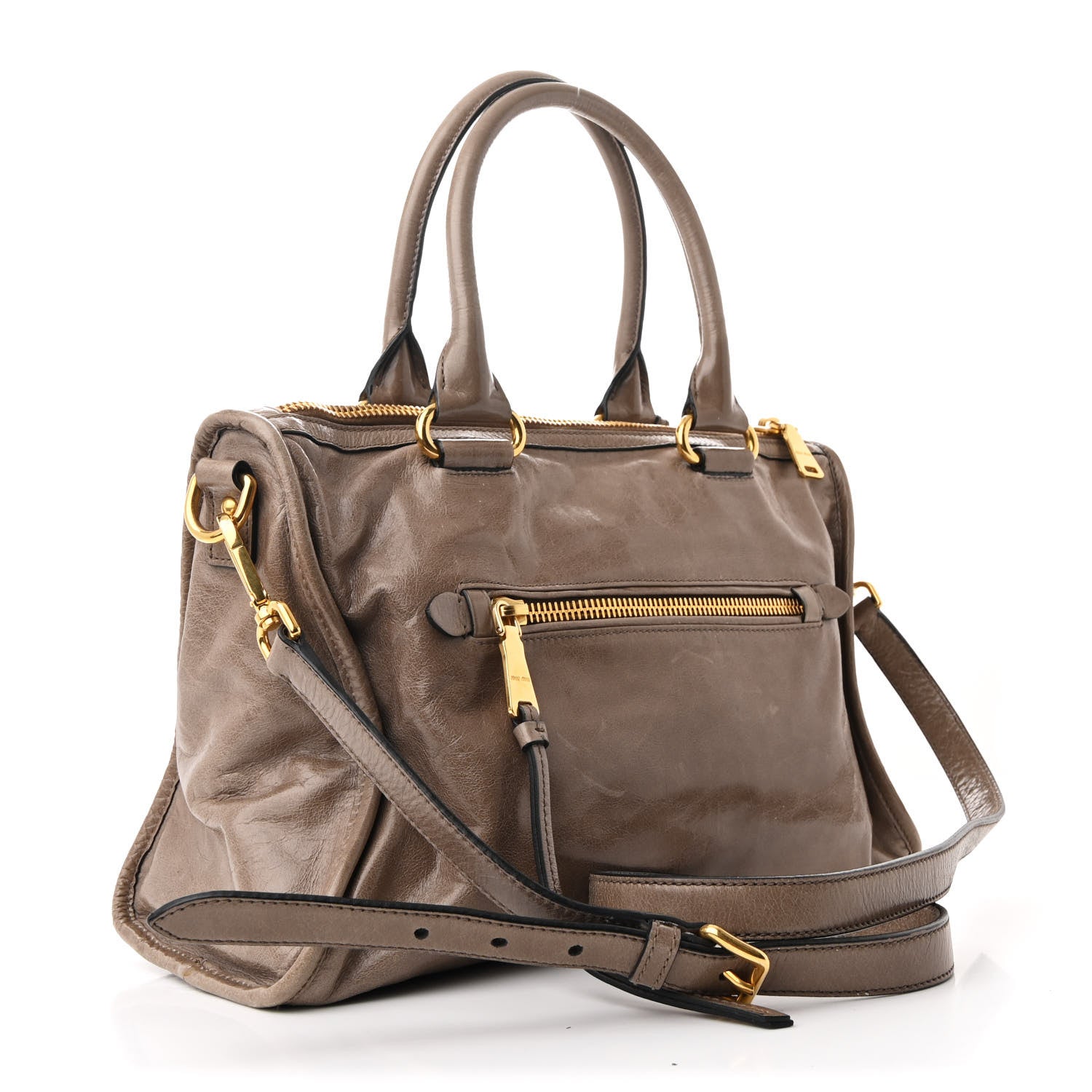 Miu Miu Vitello Shine Zip Tote Ginuco 3 of 13
