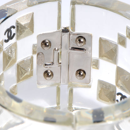 Chanel Resin CC Crystal Large Cuff Clear 4 of 6
