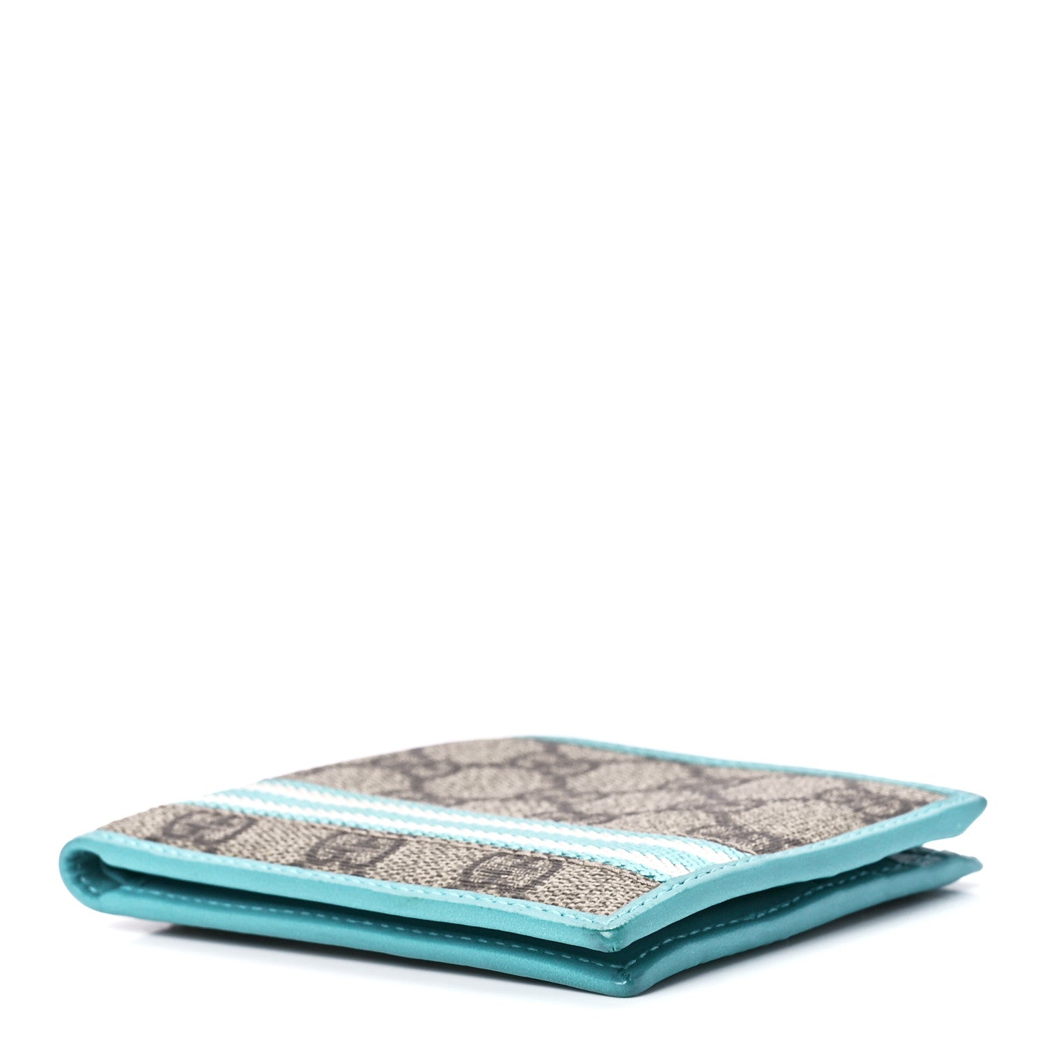 Gucci GG Plus Monogram Web Bi-Fold Wallet Blue Beige 10 of 13