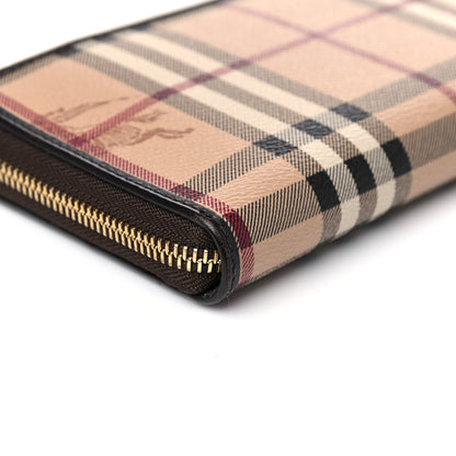 Burberry Haymarket Check Large Ziggy Zip Around Wallet Chocolate 18 of 18