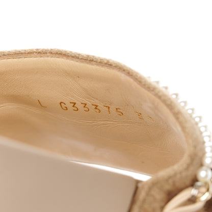 Chanel Canvas Chain Flat Sandals 38 Beige 8 of 8