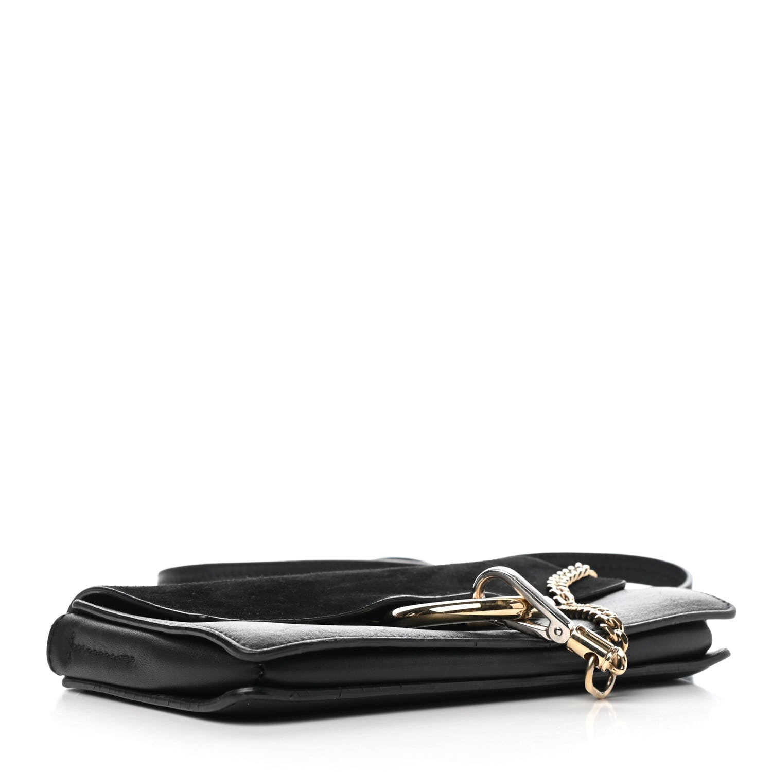 Chloe Suede Calfskin Small Faye Shoulder Bag Black 4 of 9
