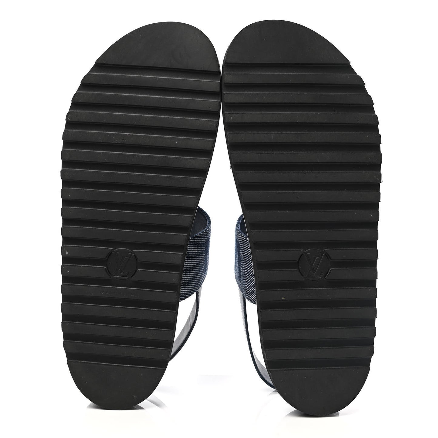 Monogram Denim Paseo Flat Comfort Sandals 41 Navy Blue
