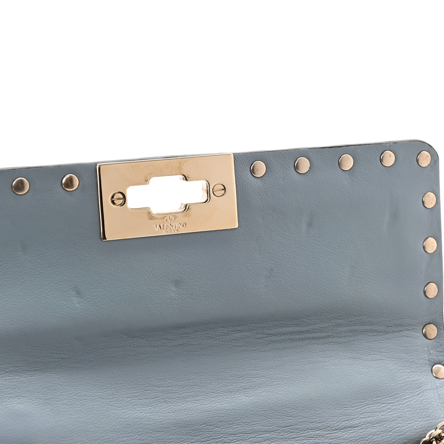 Valentino Garavani Nappa Small Rockstud Spike Shoulder Bag Aqua 10 of 10