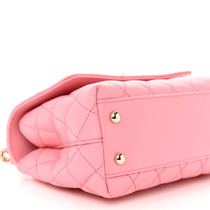 Chanel Caviar Quilted Mini Coco Chain Handle Flap Pink 9 of 11